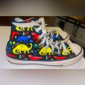 Converse All Star Chuck Taylor Junior 2 black dinosaur print high top